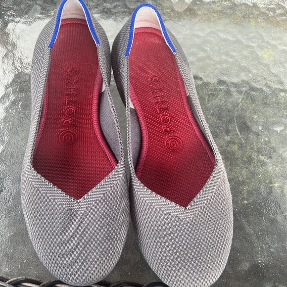 Rothy’s The Flat Gray Knit Ballet Shoes Women’s 7.5 | Eco-Friendly, Washable - Picture 1 of 8